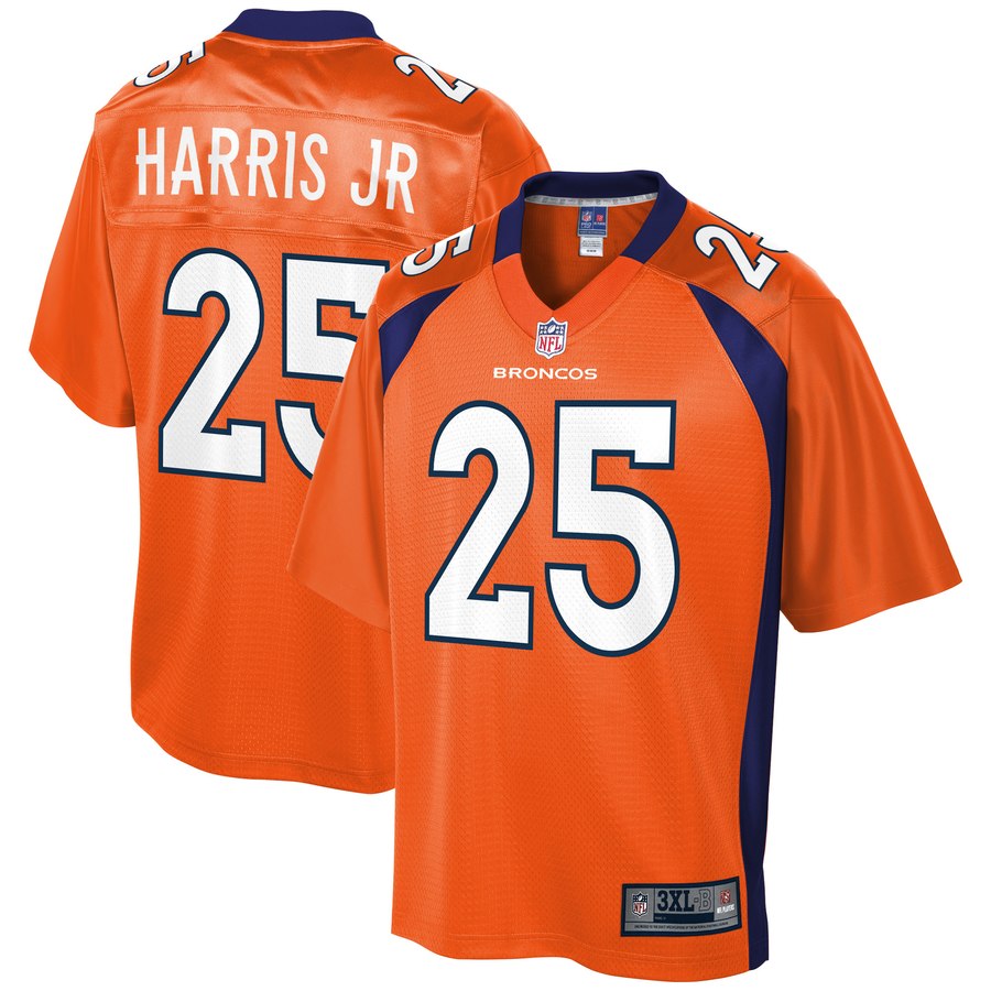 Mens Denver Broncos Chris Harris Jr NFL Pro Line Orange Big And Tall Player Jersey