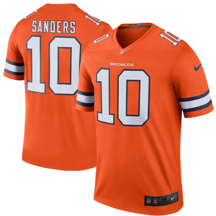 Mens Denver Broncos Emmanuel Sanders Nike Orange Color Rush Legend Jersey