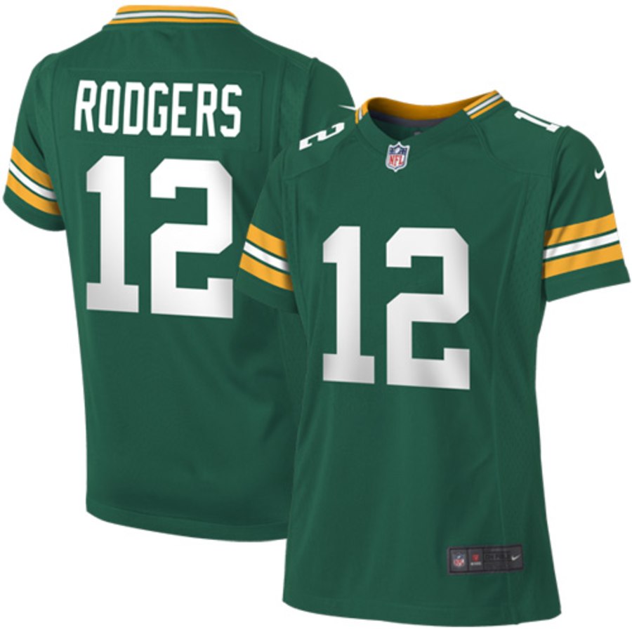 Girls Youth Green Bay Packers Aaron Rodgers Nike Green Game Jersey