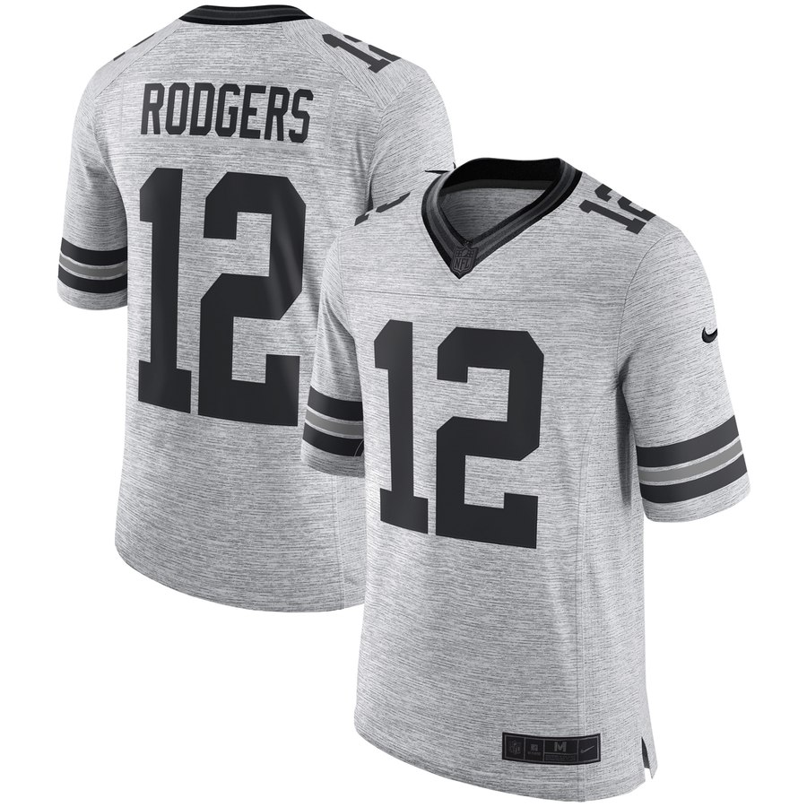 Mens Green Bay Packers Aaron Rodgers Nike Gray Gridiron Gray Ii Limited Jersey