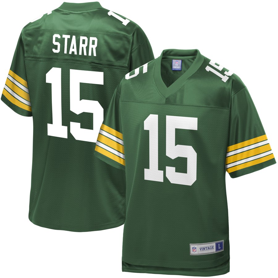 Mens Green Bay Packers Bart Starr NFL Pro Line Green Replica Retired Player Jersey