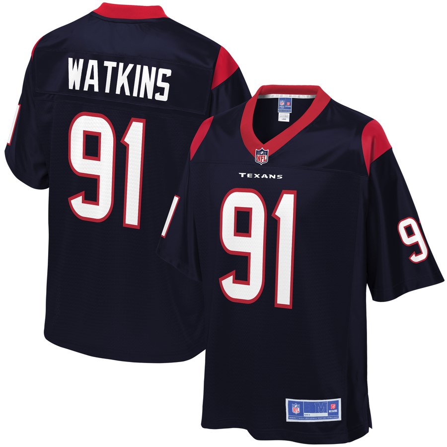 Mens Houston Texans Carlos Watkins NFL Pro Line Navy Team Color Player Jersey