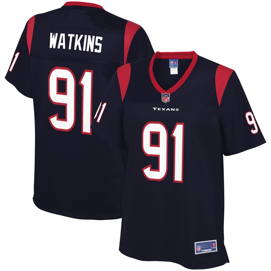 Women's Houston Texans Carlos Watkins NFL Pro Line Navy Team Color Player Jersey