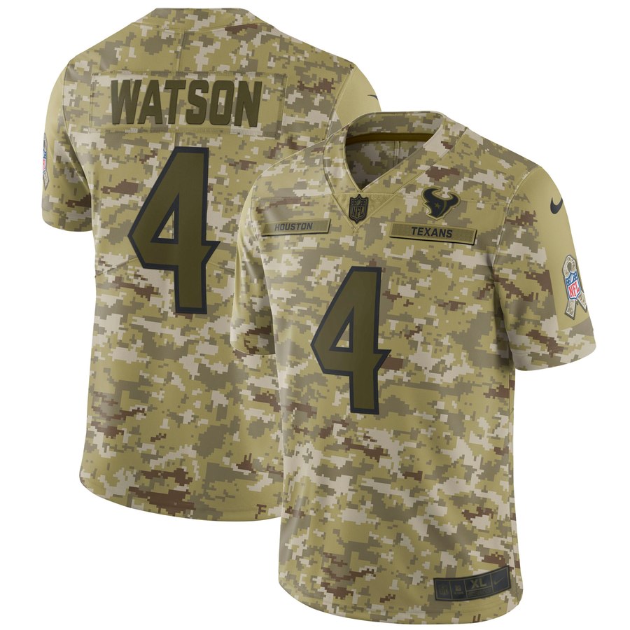 Mens Houston Texans Deshaun Watson Nike Camo Salute To Service Limited Jersey