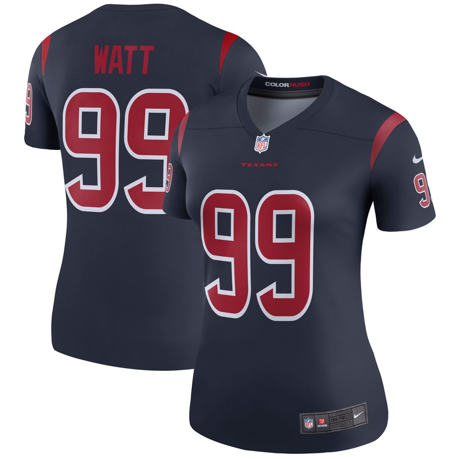 Women's Houston Texans Jj Watt Nike Navy Color Rush Legend Jersey