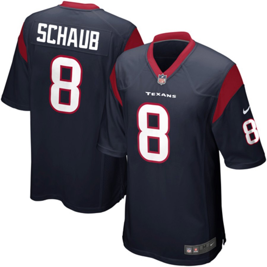 Mens Houston Texans Matt Schaub Nike Navy Blue Game Jersey