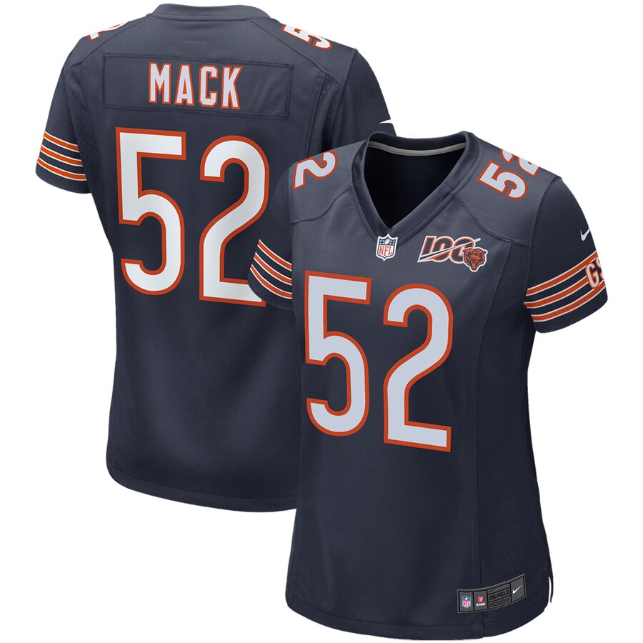 Women's Chicago Bears Khalil Mack Nike Navy 100th Season Game Jersey