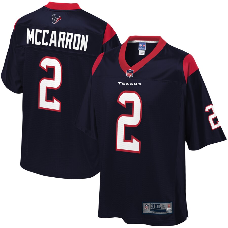 Men's Houston Texans AJ McCarron NFL Pro Line Navy Big & Tall Primary Player Jersey