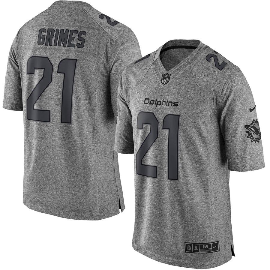 Men's Miami Dolphins Brent Grimes Nike Gray Gridiron Gray Limited Jersey