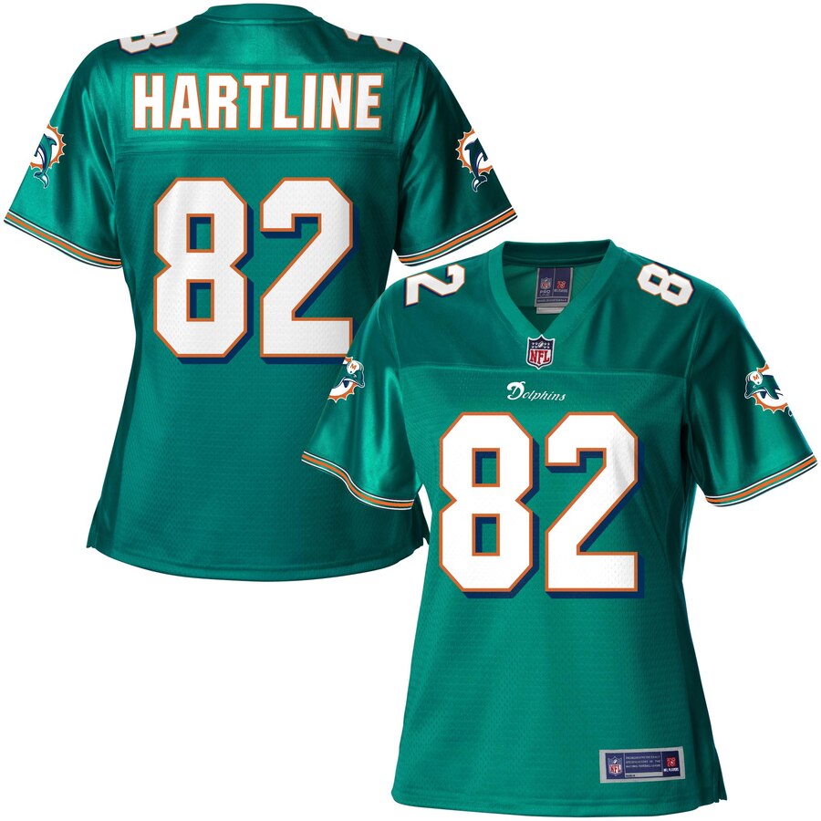 Pro Line Women's Miami Dolphins Historic Logo Brian Hartline Team Color Jersey