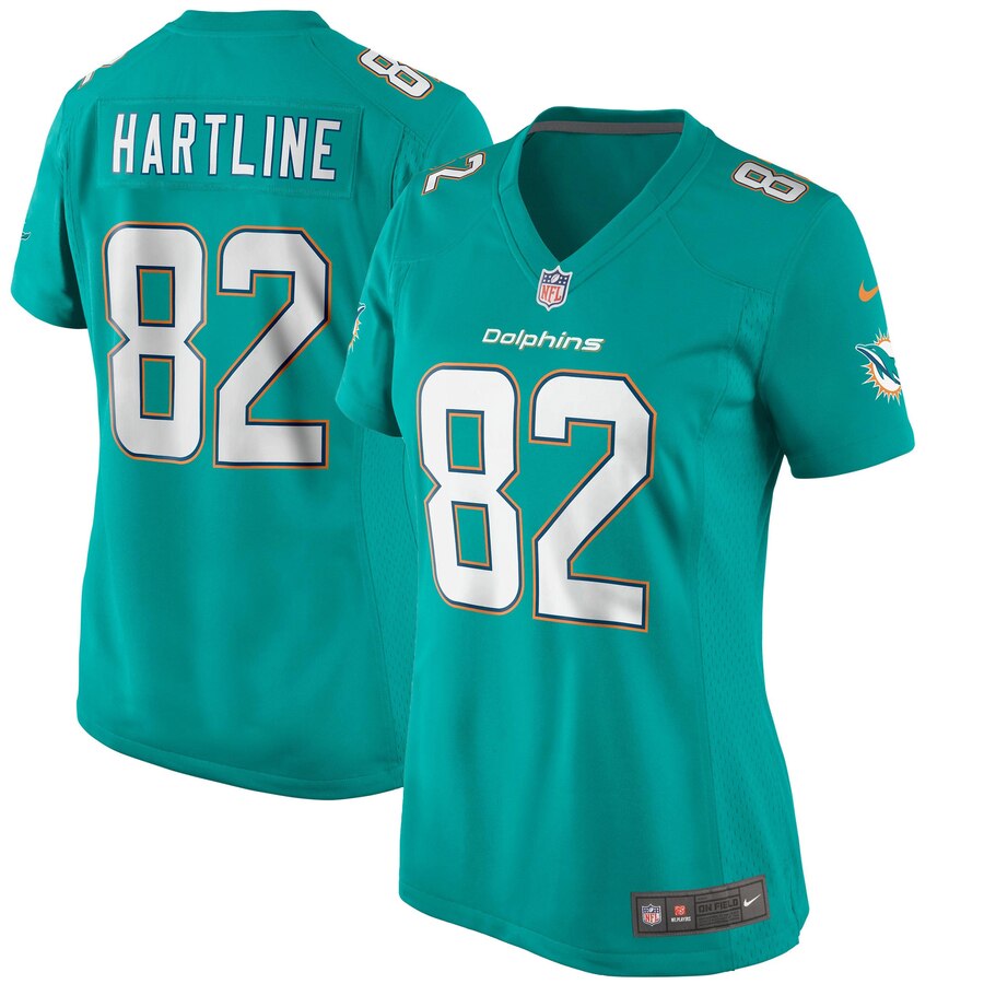 Women's Miami Dolphins Brian Hartline Nike Aqua Game Jersey