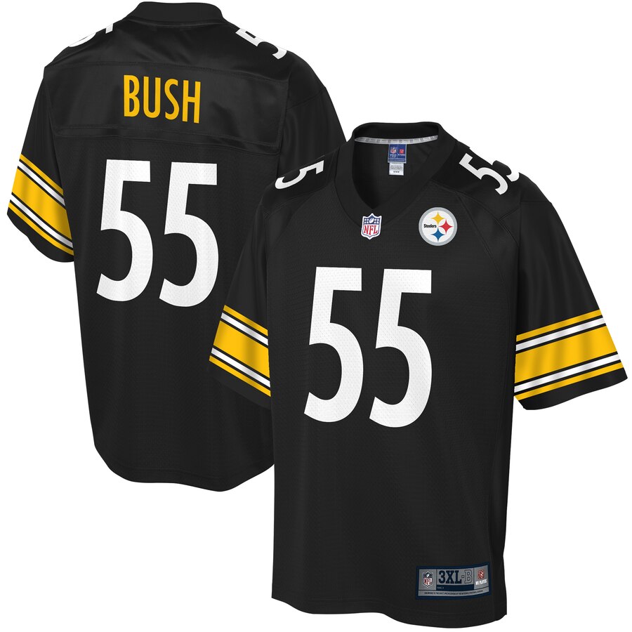 Men's Pittsburgh Steelers Devin Bush NFL Pro Line Black Big & Tall Team Player Jersey