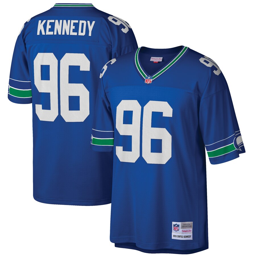 Men's Seattle Seahawks Cortez Kennedy Mitchell & Ness Royal Retired Player Legacy Replica Jersey