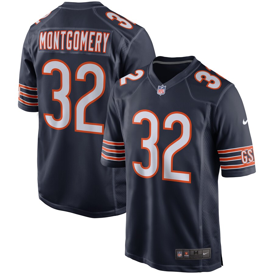 Men's Chicago Bears David Montgomery Nike Navy Game Jersey