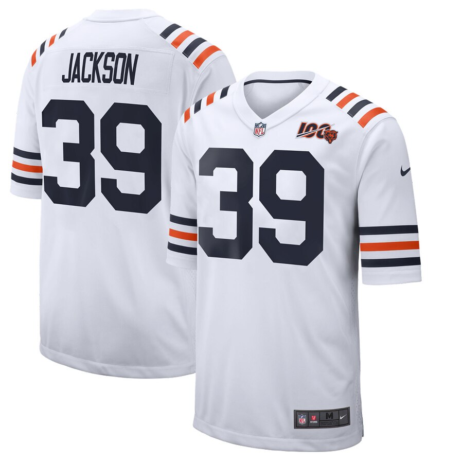 Men's Chicago Bears Eddie Jackson Nike White 100th Season Alternate Classic Game Jersey