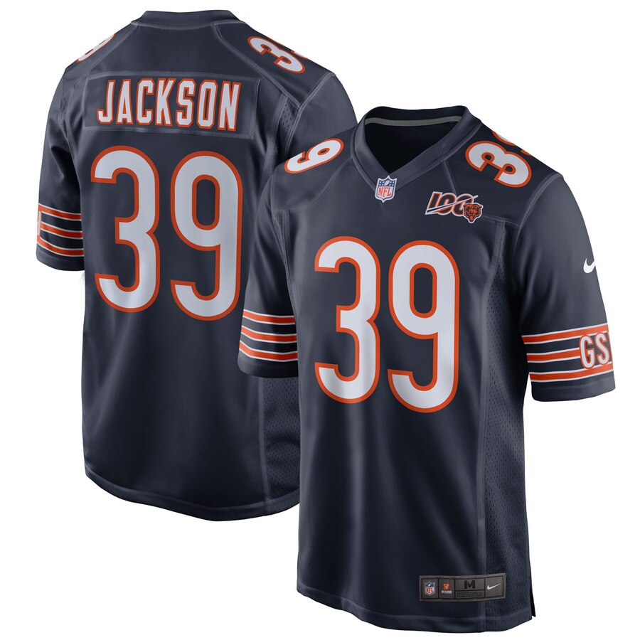 Men's Chicago Bears Eddie Jackson Nike Navy 100th Season Game Jersey