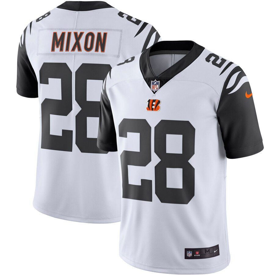 Men's Cincinnati Bengals Joe Mixon Nike White Color Rush Vapor Limited Jersey