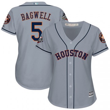 Jeff Bagwell Astros Jersey Road 2019 #5 Grey World Series Bound Women's