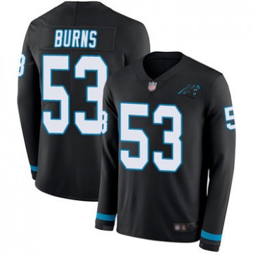 Youth's Panthers Brian Burns Jersey Black Limited Therma Long Sleeve