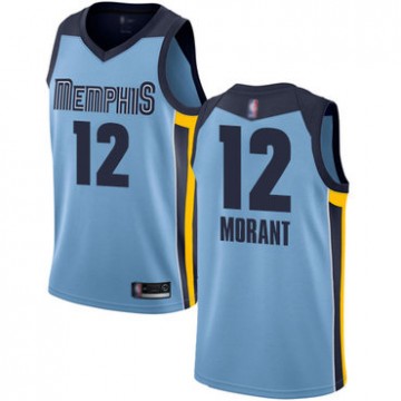 Ja Morant Grizzlies Jersey Swingman #12 Statement Edition Light Blue Youth's