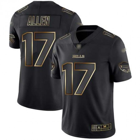 Josh Allen Jersey #17 Buffalo Bills Black Limited Gold Vapor Untouchable