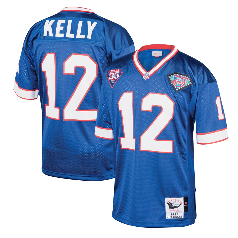 Men's Buffalo Bills Jim Kelly Mitchell & Ness Royal 1994 Authentic Throwback Retired Player Jersey