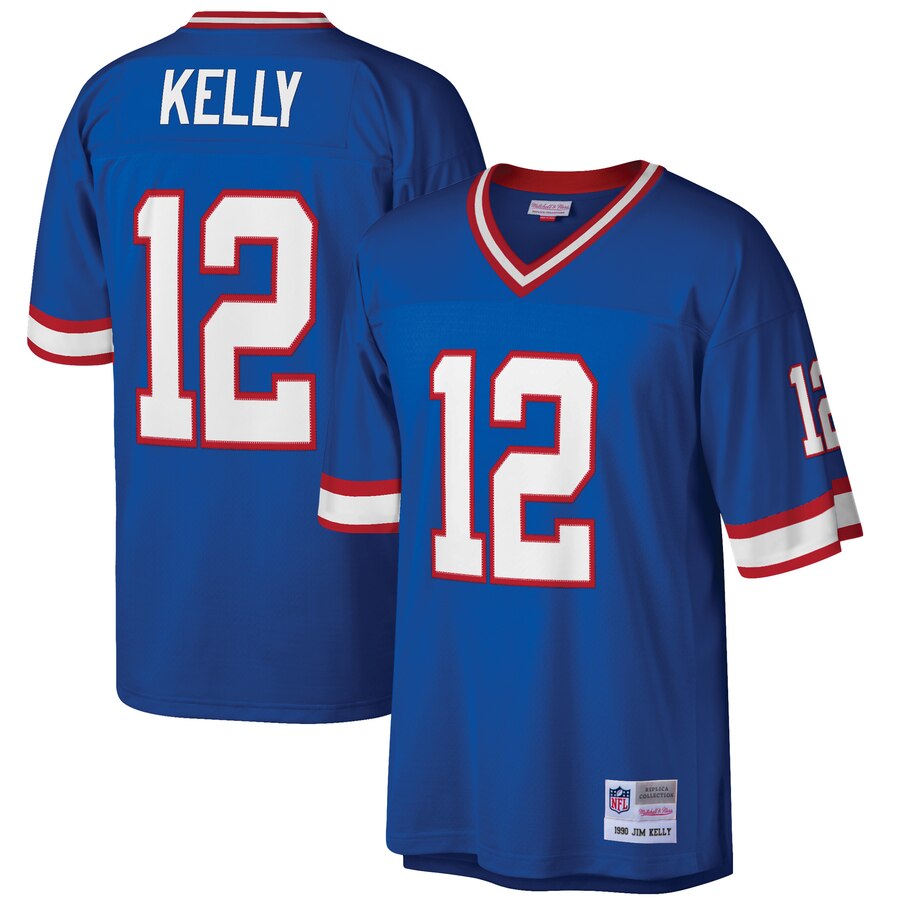 Men's Buffalo Bills Jim Kelly Mitchell & Ness Royal Retired Player Legacy Replica Jersey