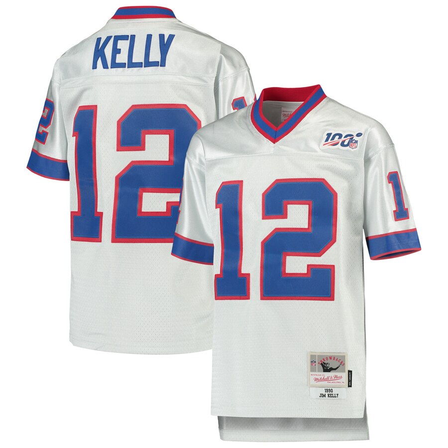 Youth Buffalo Bills Jim Kelly Mitchell & Ness Platinum NFL 100 Retired Player Legacy Jersey