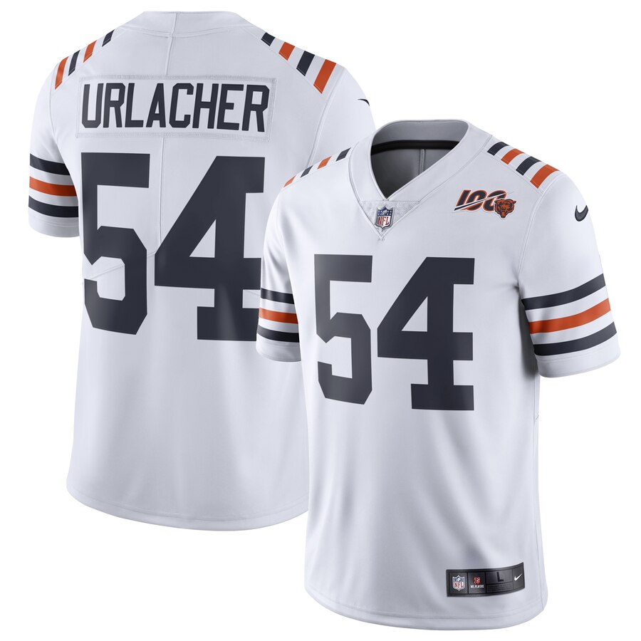 Men's Chicago Bears Brian Urlacher Nike White 2019 100th Season Alternate Classic Retired Player Limited Jersey