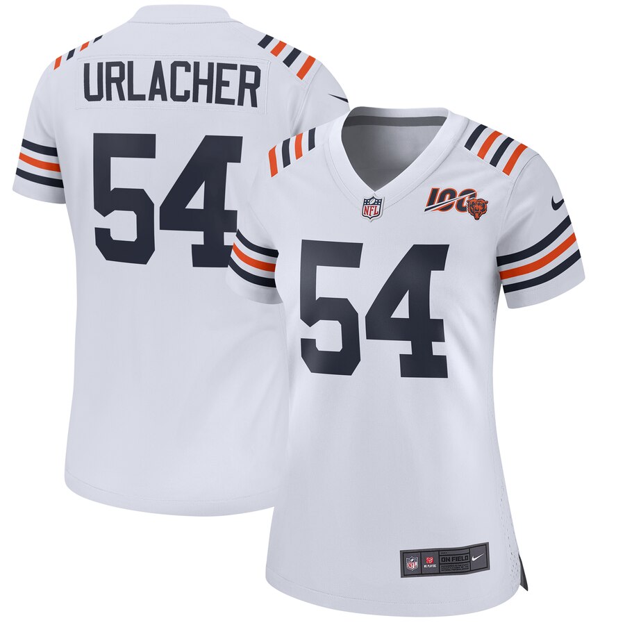 Women's Chicago Bears Brian Urlacher Nike White 2019 100th Season Alternate Classic Retired Player Game Jersey