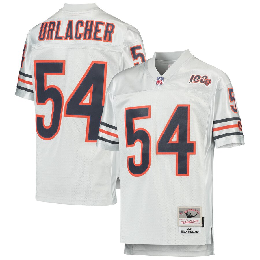 Youth Chicago Bears Brian Urlacher Mitchell & Ness Platinum 100th Season Retired Player Legacy Jersey