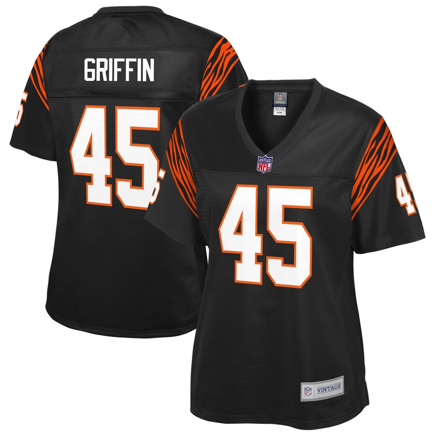 Women's Cincinnati Bengals Archie Griffin NFL Pro Line Black Retired Player Replica Jersey