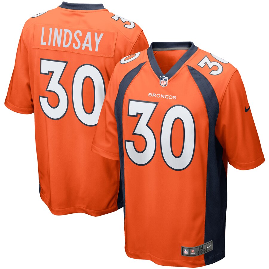 Men's Denver Broncos Phillip Lindsay Nike Orange Player Game Jersey