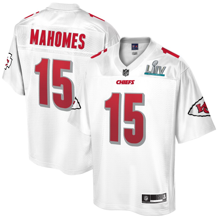 Men's Kansas City Chiefs Patrick Mahomes NFL Pro Line White Super Bowl LIV Champions Jersey