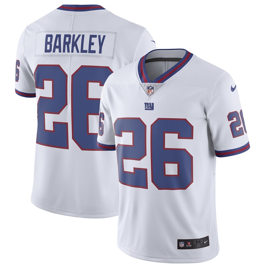 Men's New York Giants Saquon Barkley Nike White Color Rush Limited Jersey