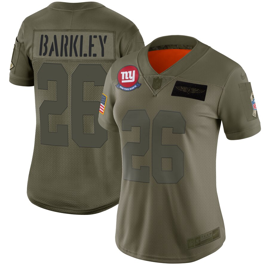 Women's New York Giants Saquon Barkley Nike Olive 2019 Salute to Service Limited Jersey