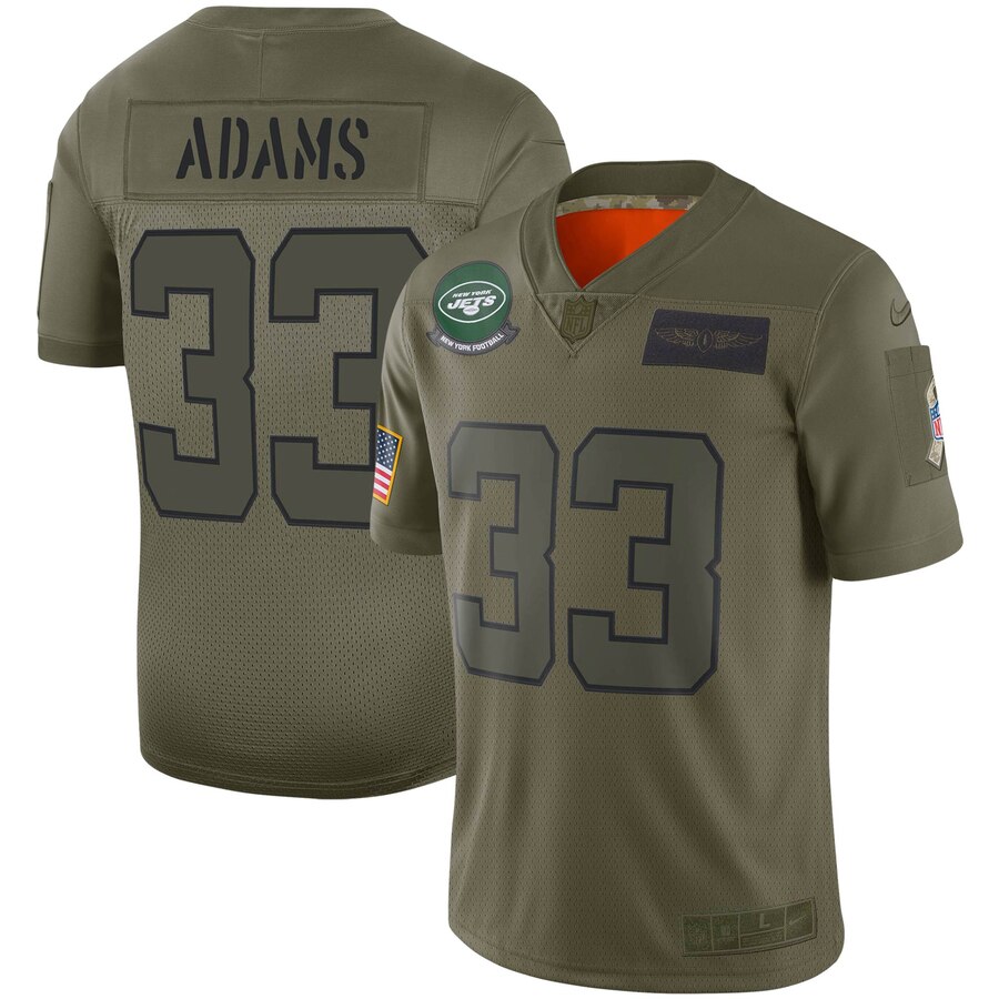 Youth New York Jets Jamal Adams Nike Olive 2019 Salute to Service Game Jersey