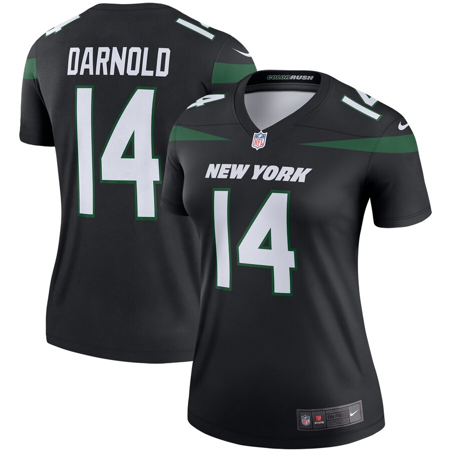 Women's New York Jets Sam Darnold Nike Stealth Black Color Rush Legend Jersey