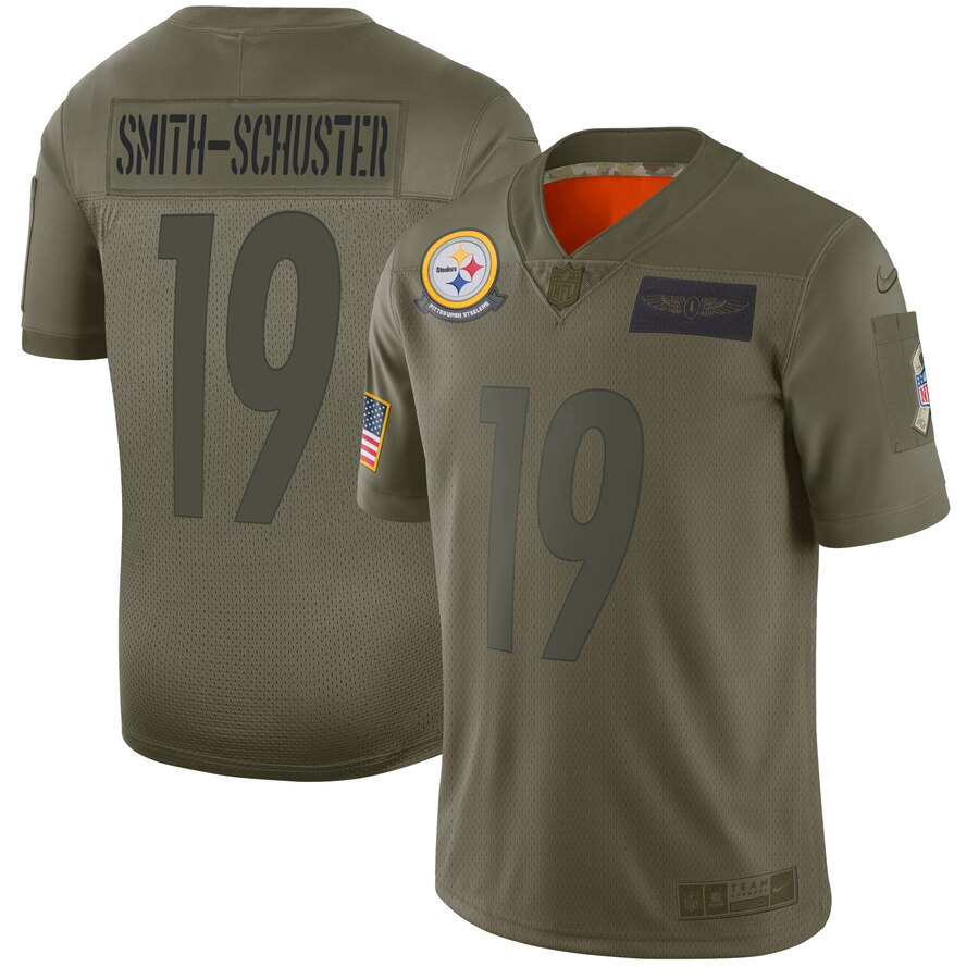 Men's Pittsburgh Steelers JuJu Smith-Schuster Nike Olive 2019 Salute to Service Limited Jersey