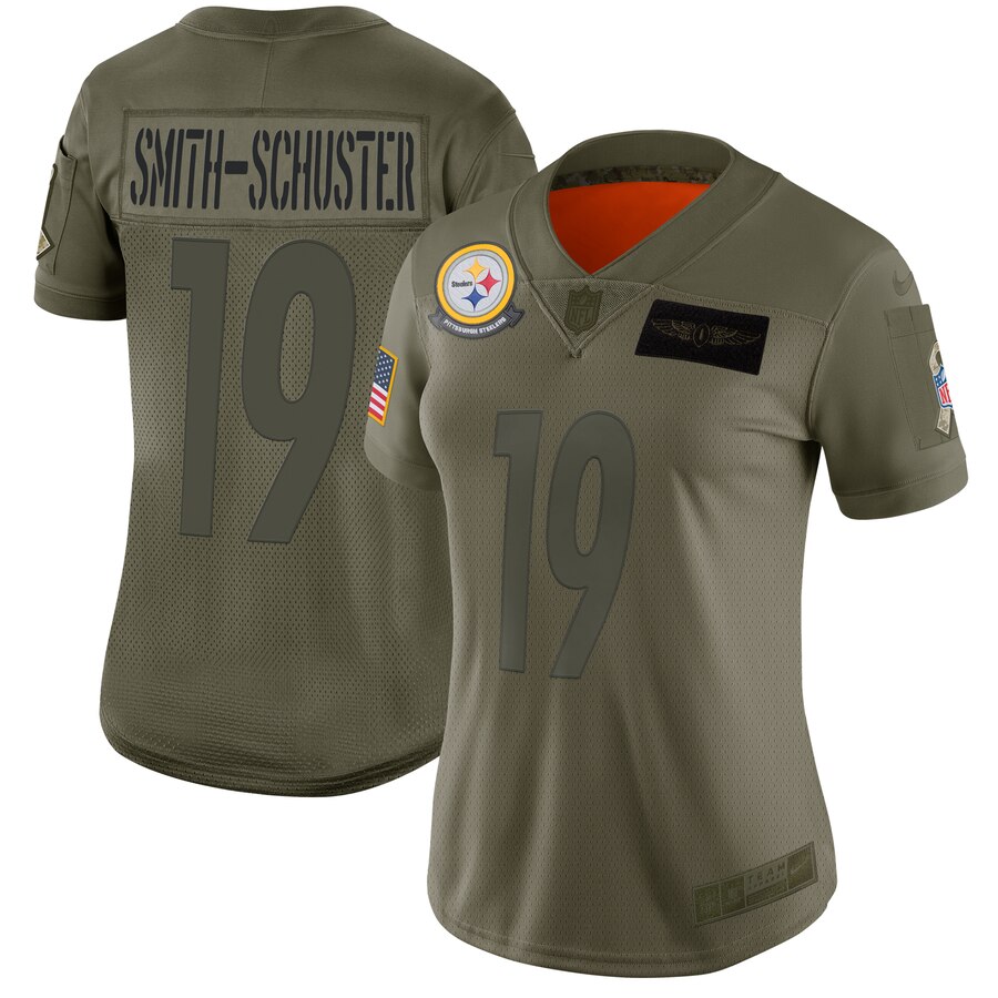 Women's Pittsburgh Steelers JuJu Smith-Schuster Nike Olive 2019 Salute to Service Limited Jersey