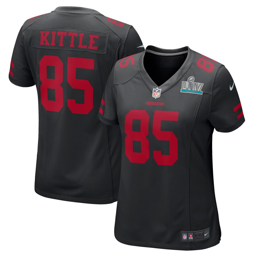 Women's San Francisco 49ers George Kittle Nike Black Super Bowl LIV Game Event Jersey