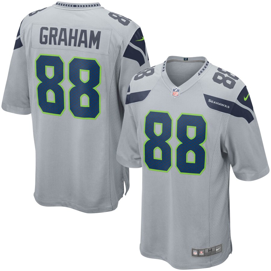 Youth Seattle Seahawks Jimmy Graham Nike Gray Youth Alternate Game Jersey