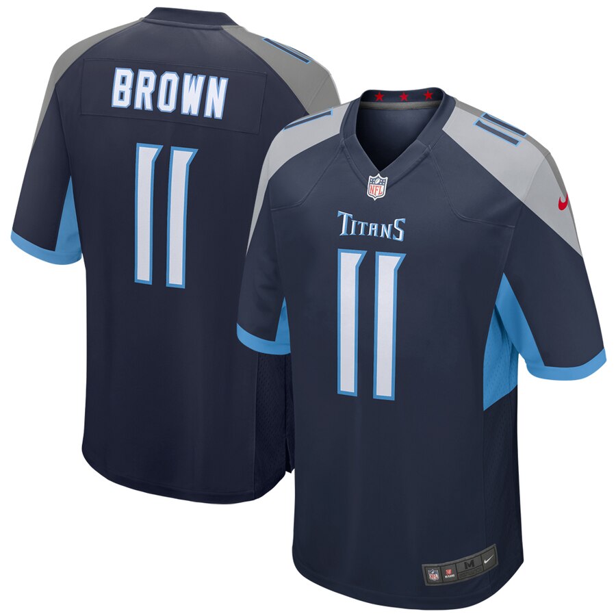 Men's Tennessee Titans AJ Brown Nike Navy Game Jersey