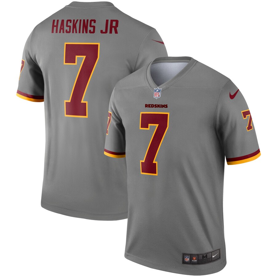 Men's Washington Redskins Dwayne Haskins Nike Gray Inverted Legend Jersey