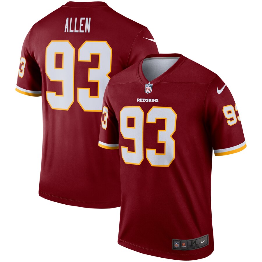 Men's Washington Redskins Jonathan Allen Nike Burgundy Legend Jersey