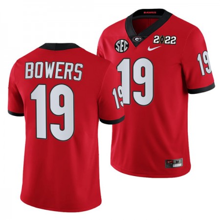 Bulldogs Brock Bowers Jersey Red 19 Men's Patch 2022