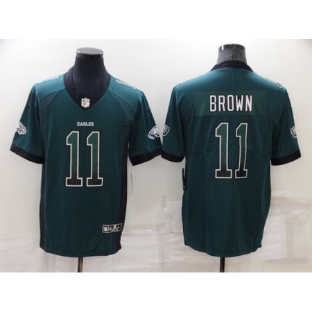 #11 A.J Brown Jersey Philadelphia Eagles Green Limited Fashion Color Rush