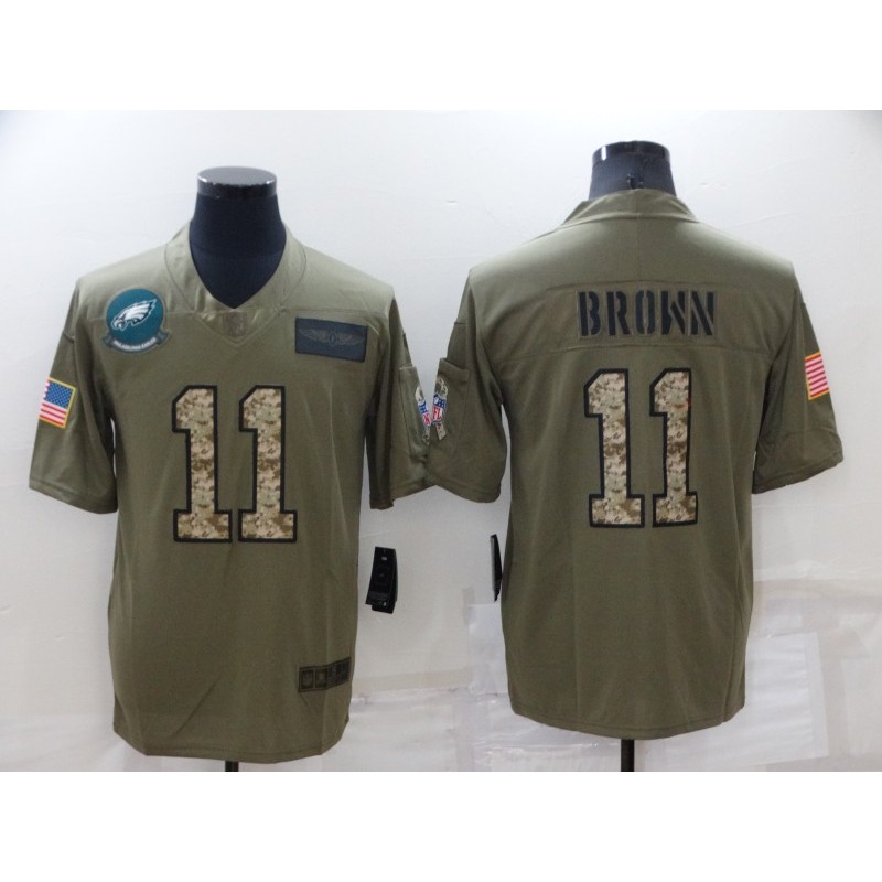 Men Philadelphia Eagles Jerseys A.J Brown Limited Salute To Service Jersey