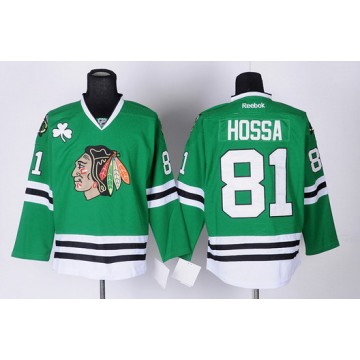 Men's Blackhawks Marian Hossa Jersey Green