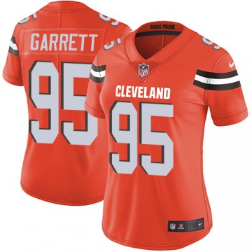 Women's Browns Myles Garrett Jersey Orange Limited Alternate Vapor Untouchable